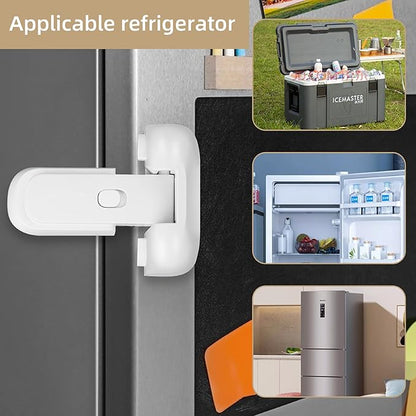 Refrigerator Fridge Freezer Door Lock For Kids, Baby Safety Fridge Lock,To Keep Door Closed, No Tools Required And Easy Installation (White)
