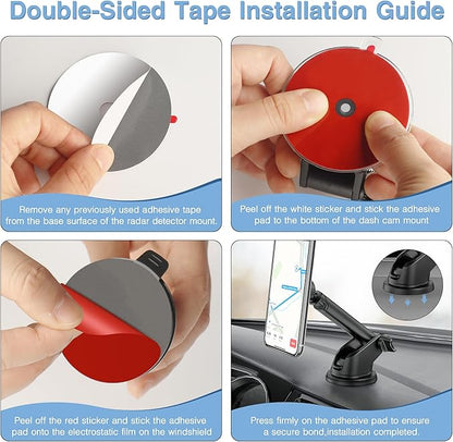 Sticky Adhesive Pad for Radar Detector Mount,Round Clear Double-Sided Tapes(2.2 inches and 2.6 inches) with Center Hole Design,for Radar Detector Mount,Dash Cam Suction Cup,GPS Sucker Holder etc