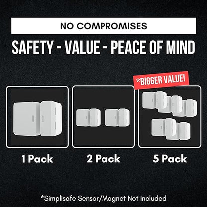 Magnet Riser Compatible with SimpliSafe | Alarm Contact Spacer with 3M Adhesive | Alarm Riser - Sensor/Magnet Not Included (1 Pack - 3/4 inch)