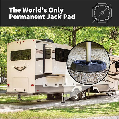 SnapPad Xtra RV Leveling Pads - Permanent Jack Stabilizers for RVs - 9" Round Leveling Jack Pads for LCI Leveling System - Heavy Duty Replacement for Blocks - Made in The USA (6-Pack)