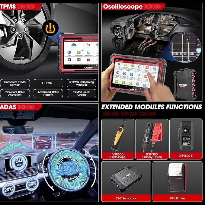 Launch X431 PRO Elite 2025 Bidirectional Scan Tool, 38+ Resets Full System Scanner, All-in-One Diagnostic Tool with Active Tests,ECU Code,CANFD DOIP FCA Autoauth V.A.G Guided，2 Years Free Update