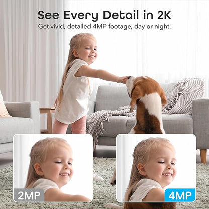 Geeni Scope Ultra 2K 360 Smart Auto-Follow Indoor Camera – 1440p Video Resolution, Wi-Fi Connectivity, Alexa & Smartphone Control, Wall Mountable, Pet & Elderly Monitoring Camera, White