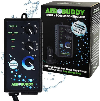AEROBUDDY Variable Speed Controller + Interval Timer - Speed Controller for Electric Motor Water Pump 110V, 30-60min On/Off Timer Power Controllers, Variable Motor Controllers for Mixing and Aerating