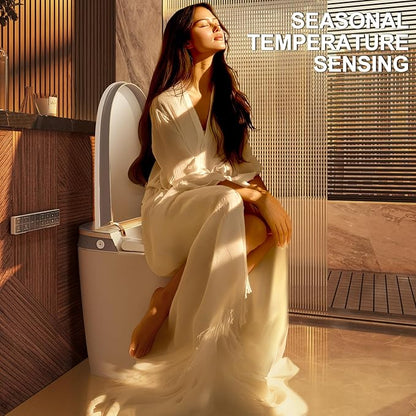 Smart Toilet with Built-in Tank and Pump-assisted Flushing, Foot Sensor Operation, Heated Seat, Dryer, Multiple Cleaning Modes, Digital Display (ST-PRO)