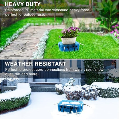 Flemoon Large Outdoor Electrical Box (12.5 x 8.5 x 5 inch), IP54 Waterproof Outdoor Extension Cord Cover Weatherproof, Protect Outlet, Plug, Socket, Timer, Power Strip, Holiday Light Decoration, Blue