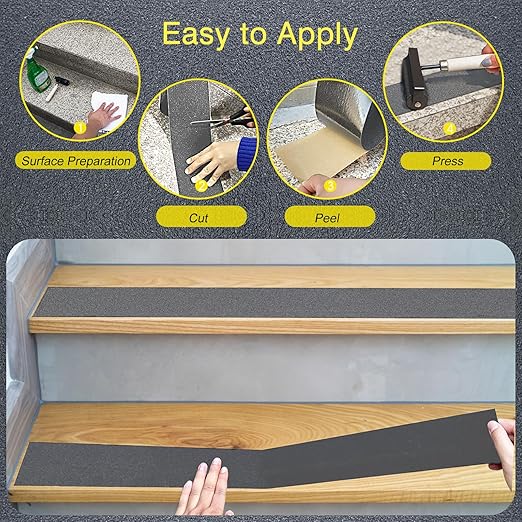 S&X Gray Anti Slip Tape 2 Inch x 60 FT Roll, Grit 60 Ultimate Non-Slip Skid Grip Tape for Outdoor Stairs, Wooden Steps & Exterior Grips Waterproof, Extra-Durable, Long-Lasting
