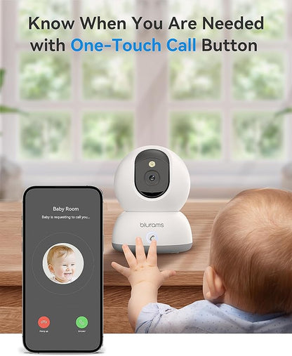 blurams Pet Camera 2K, Cameras for Home Security with One-Touch Call, Dog Camera w/Color Night Vision, Motion Tracking, Cloud & SD Card Storage (2.4GHz Wi-Fi)