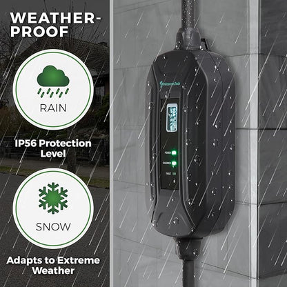 PRIMECOM Level 2 Electric Vehicle (EV) Charger (220V / 240Volt, 16Amp) Portable EVSE Smart Electric Car Charger, 30', 40', and 50 Feet Lengths (NEMA L14-30P, 35 Feet)