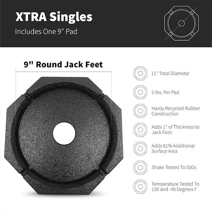 SnapPad Xtra Singles RV Jack Pads – Fit for Fifth Wheels, Class A & B Motorhomes, Travel Trailers - Compatible with Major RV Brands & Leveling Systems - for 9” Round Jack Feet - Made in USA