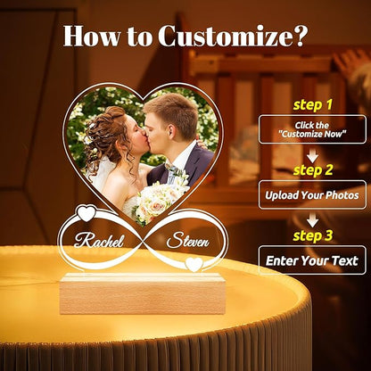 Personalized Engagement Wedding Gifts for Couples 2025, Custom Picture Frames, Customized Photo Frame, Personalized Anniversary Wedding Valentines Day Gifts for Women Men Her Him Wife Husband
