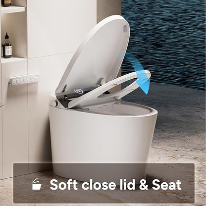 CANEST Smart Toilet with Bidet Built in, Smart Toilet with Heated Seat, Foot Sensor, Rear Wash, Warm Water and Dryer, Remote Control, LED Display, Night Light, Auto Deodorization (TC-300BK)