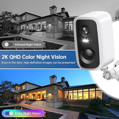 Wireless Security Camera System with 7" Touchscreen Monitor & 2PCS 4MP Security Cameras,Indoor Outdoor Camera 2-Way Audio,Color Night Vision,Motion Detection