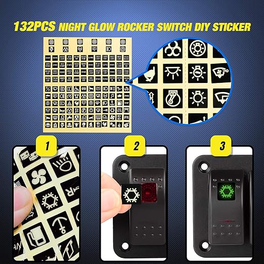 Nilight 8 Gang Rocker Switch Panel 5Pin On Off Toggle Aluminum Holder 12V 24V Dash Pre-Wired Red Backlit Switches for Automotive Cars Marine Boats RVs Truck