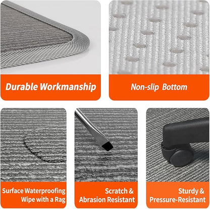 Heated Floor Mat Under Desk for Foot Warmer - Wider Electric Space Heaters 110V Adjustable Temperature Heating Pad - Carbon Crystal & Energy Saving Feet Warmers for Office,Home (Carpet Grain)