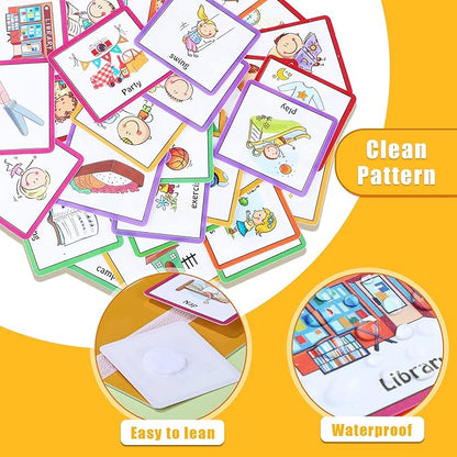 Geyee 60 Pcs Visual Schedule Cards Daily Routine Chart Visual Planner Cards Bulk for Autism Learning Materials Asperger's ADHD Home Education Behavioral Tool(Yellow)
