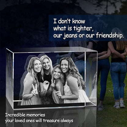 3D Crystal Photo, Christmas Personalized Gift, Personalized Gifts with Your Own Photo for Fathers Day. Customized Gift for Christmas,Birthday, Wedding, Anniversary, Memorial, Mother’s Day