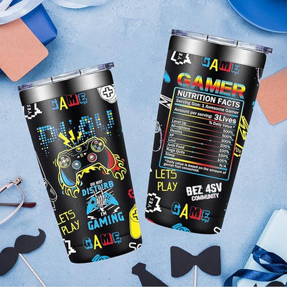 Gamer Gifts - Gifts for Gamers Men - Gaming Gift for Men, Teenage, Teen Boys, Boyfriend - Christmas Birthday Gift Set for Gamer - 20oz Gaming Tumbler