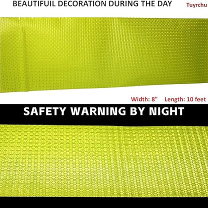 Fluorescent Yellow Reflective Tape Outdoor Waterproof 8 inch, High Visibility Warning Safety Industrial Marking Tape (11 feet)