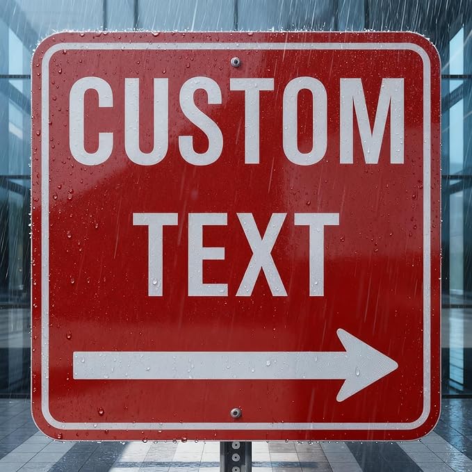 Custom Large Outdoor Metal Sign, 36x36 inch 0.04" Rust-Free & Weatherproof Aluminum, Reflective Option, Single/Double Sided for Business