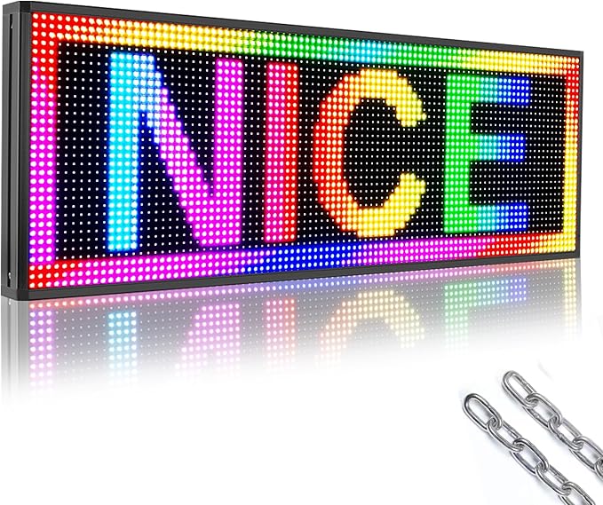 Outdoor P10 Led Scrolling Sign RGB Full Color by WIFI Control With High Brightness led sign Programmable for Business Advertising Board (39''x14'')
