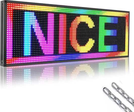 Outdoor P10 Led Scrolling Sign RGB Full Color by WIFI Control With High Brightness led sign Programmable for Business Advertising Board (39''x14'')