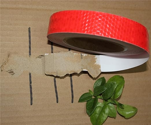 Red Reflective Tape Outdoor Waterproof 1 inch Wide, High Visibility Warning Industrial Marking Tape, Safety Stickers (68 feet,5 Rolls)
