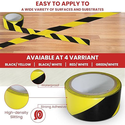 GGR Supplies T.R.U. SST-618C Black & White Hazard Warning Safety Stripe Tape: 3" in. Wide x 18 yds.