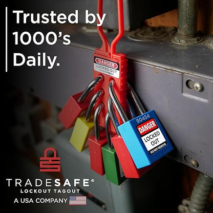 TRADESAFE Lockout Tagout Locks Set - 10 Orange Loto Locks, Lockout Locks Keyed Different, 2 Keys Per Lock, OSHA Compliant Lock Out Tag Out Padlocks, Safety Padlocks for Electrical Lockout Tag Out Kits