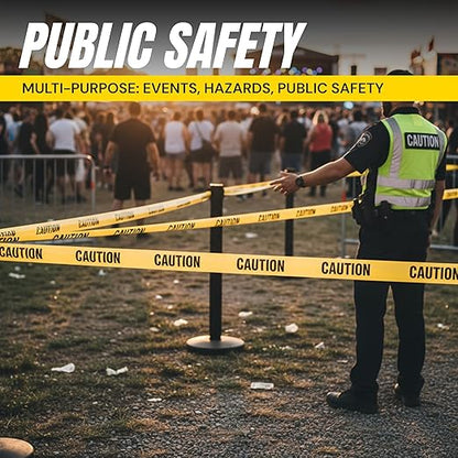 Tapix Premium Yellow Caution Tape 3 inch x 1000 feet, Bright Yellow w/Bold Black Text, 3" Wide for Maximum Readability, Strongest & Thickest Tape for Danger/Hazardous Areas