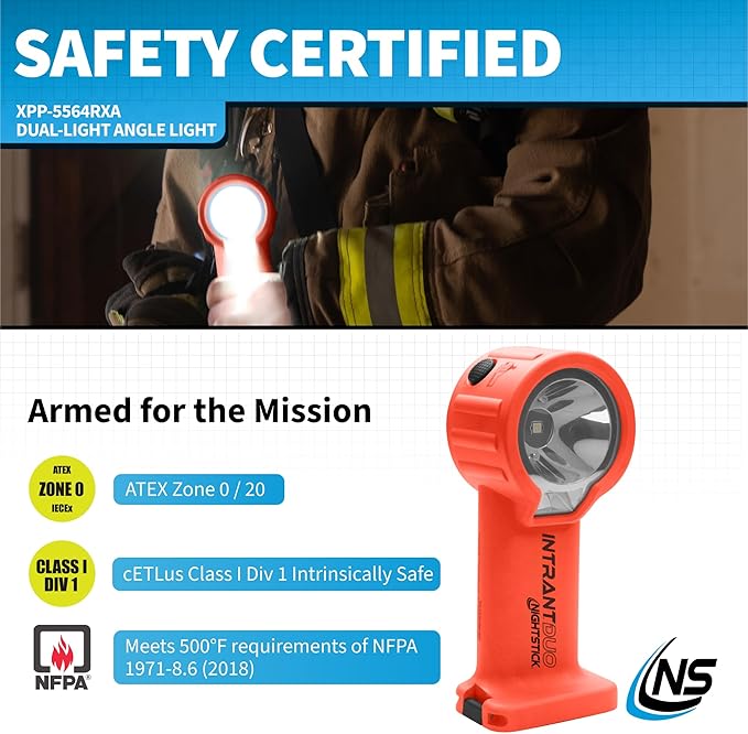 Nightstick XPP-5564 Intrant® Duo Intrinsically Safe Turbo Dual-Light Angle Light - 4 AA