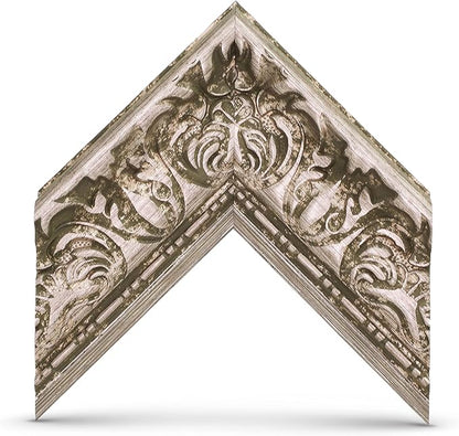 Tuscan Silver 3" Color Chip Premiere Deco TV Frame (32",43",50",55",65",75",85") Compatible ONLY with Samsung The Frame and Pro TVs (Fits 2021-2025, LS03A,LS03B,LS03C,LS03D,LS03FA,LS03FW)