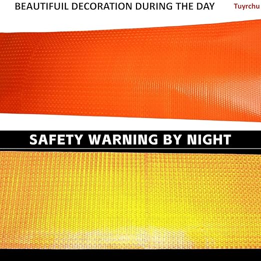 Orange Reflective Tape Outdoor Waterproof 12 inch, High Visibility Warning Industrial Marking Tape, Safety Stickers (11 feet)