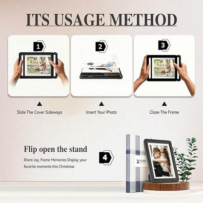 1-Pack 5x7 Black Picture Frame, Clear Acrylic Photo Frame with White Mat for 4x6 Photos, One-Piece Shatterproof & Tool-Free Design, UV-Resistant Waterproof Tabletop Frame for Home Office Decor