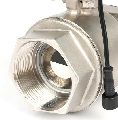 U.S. Solid 2" Smart Motorized Ball Valve - Stainless Steel Remote App Mobile-control Electrical Ball Valve with Manual Switch, Plug Connection