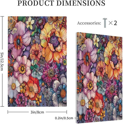 Light Switch Cover Plate Colorful Bohemian Flowers Vintage Boho Floral 1 Gang No Device Blank Electrical Wall Plates Faceplate Decorative Switch Plate for Bed Room living Room Decor