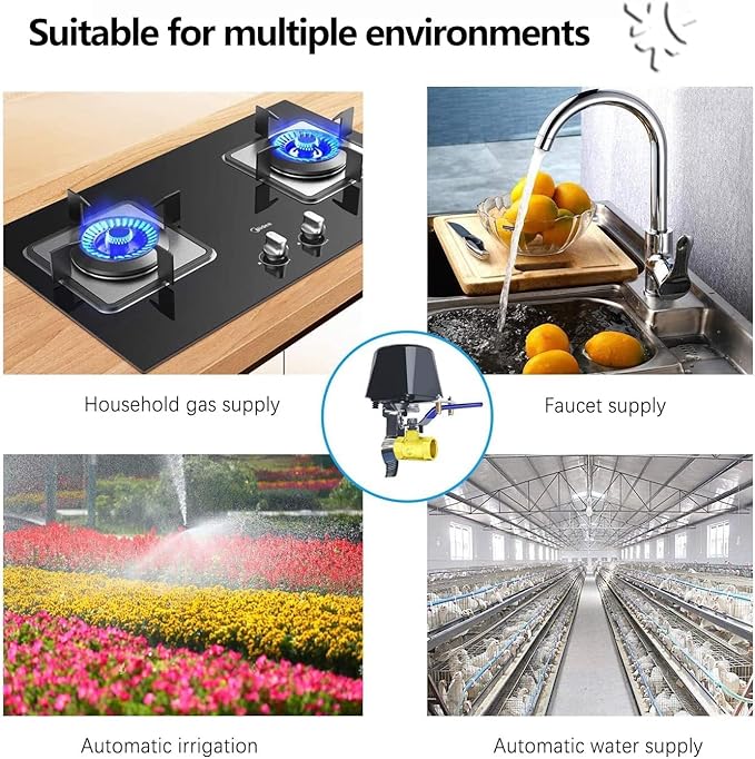 UseeLink Matter Water Valve, Smart Water Shut Off Valve, Automatic Valve Controller Timer,Compatible with Alexa,Apple Home, 2 Packs