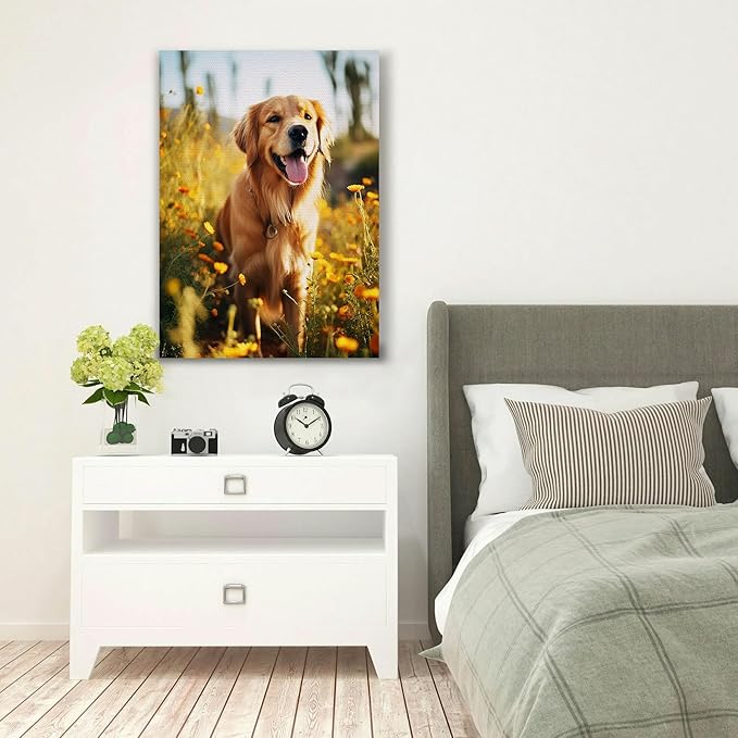Custom Canvas Prints with Your Photos Customized Photo Canvas Personalized Canvas Picture Frame Wall Art Christmas Birthday Gifts for Dog Pet Baby Mom Dad Man Women Couple Boyfriend Girlfriend Family