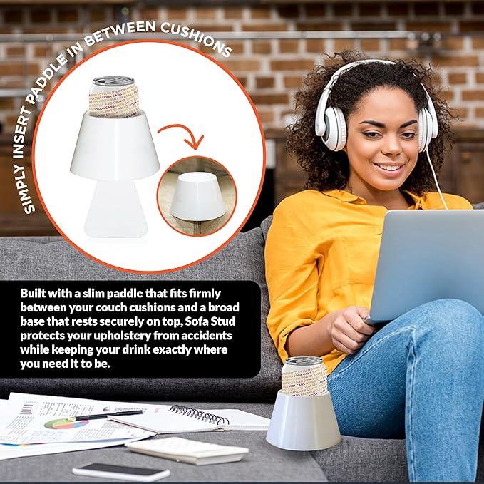 Original Couch Cup Holder - Spill Proof, Convenient, & Versatile Drink Coaster Molded from BPA Free, Impact Resistant, Durable Plastic That Fits Cans, Cups, Bottles & More