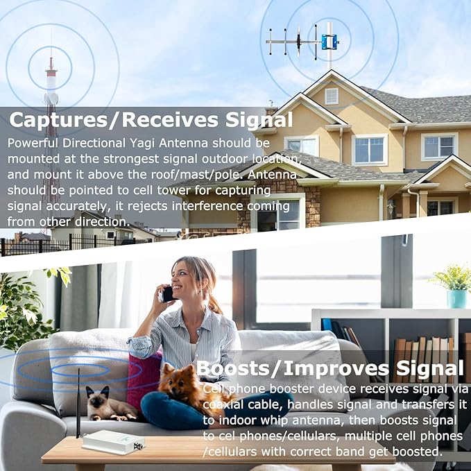 AT&T Cell Phone Signal Booster Amplifier & Repeater | FCC Approved for 5G 4G LTE Band 12/17 | Covers 4,000 Sq Ft, Easy Setup