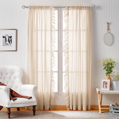 KAMANINA 2 Pack Curtain Rods 32 to 58 Inches (2.6-4.8ft), 3/4 Inch Curtain Rods for Windows Splicing Adjustable Single Drapery Rod with Twisted Cage Finial, for Indoor and Outdoor, Antique Silver
