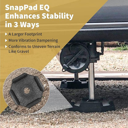 SnapPad EQ Compact | Precise Fit for RV Jack Pads, Travel Trailers and Class B & C Motorhomes | Compatible with Major RV Brands & Leveling Systems | Pack of 4 for 7” Square Or 7.25” Round Jack Feet