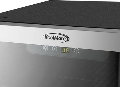 Koolmore 18 in. 3.2 Cu. Ft. Beverage Refrigerator Merchandiser with Stainless Steel Trim and Touch Panel For Soda, Beer or Wine Perfect for Use in a Commercial or Home Setting, ETL Listed (KM-BR32SS)