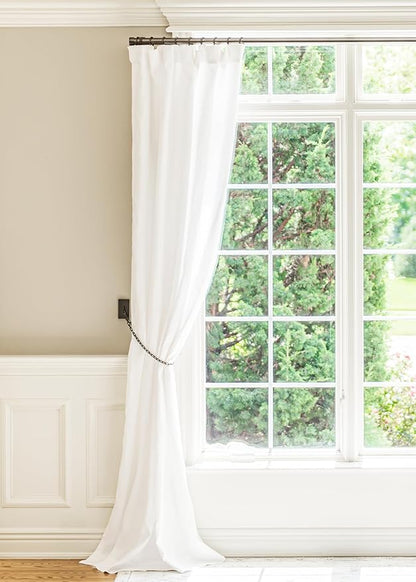 BlastHome® Non-Adjustable Luxury Curtain Rods for Windows, 1 ¼” Rod Set, 6 foot Fixed Length (Two Rods Connect for a Seamless Look), Matte Graphite