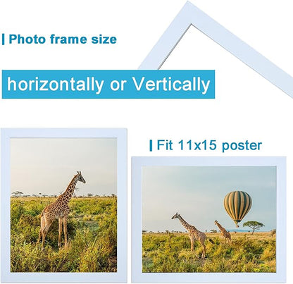 11x15 Picture Frame Set of 3,Wooden Frame 15x11 Wall Gallery Poster Photo frame white with Durable Shatter Resistant Plexiglass for Wall Mounting Family -friend- wedding best gift