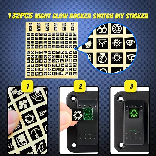 Nilight 2 Gang Rocker Switch Panel 12V 24V DC Green Switches Aluminum Panel 5Pin ON Off PreWired Toggle Switch Panel Waterproof for Cars Boats ATVs UTVs,2 Years Warranty