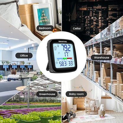 SMARTRO SC92 Professional Indoor Outdoor Thermometer Wireless Digital Hygrometer Room Humidity Gauge Temperature and Humidity Meter Pro Accuracy Calibration