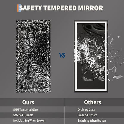 GarveeHome 60x30 LED Bathroom Mirror with Lights, Dimmable, Anti-Fog, Backlit + Front Lit, Lighted Bathroom Vanity Mirror for Wall, Memory Function, Tempered Glass, Shatter-Proof (Horizontal/Vertical)