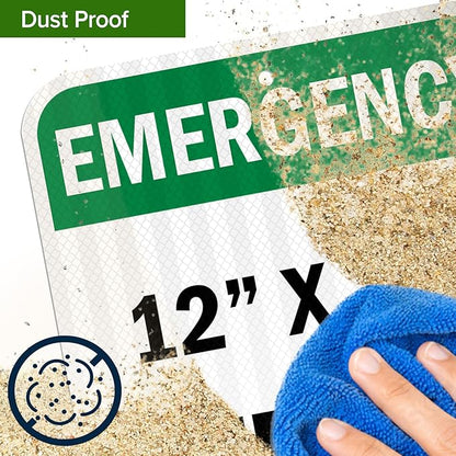 Custom Emergency Sign, OSHA Sign, 12x18 Inches, 3M EGP Reflective, Rust Free .063 Aluminum, Fade Resistant, Made in USA by My Sign Center