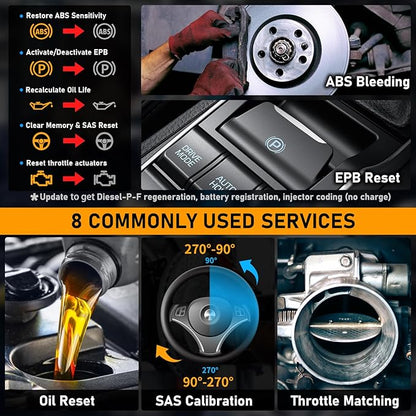CGSULIT All System OBD2 Scanner, SC860 Code Reader with 8 Services, ABS Bleeding/EPB/Oil/SAS/TPS Reset, Battery Registration, Injector Coding, Car Scanner Diagnostic for All Cars, Free Update