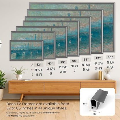 Graphite Prismatic 50" Alloy Deco TV Frame - Compatible ONLY with Samsung The Frame TVs (Fits 2021-2025, LS03A, LS03B, LS03C, LS03D, LS03FA)